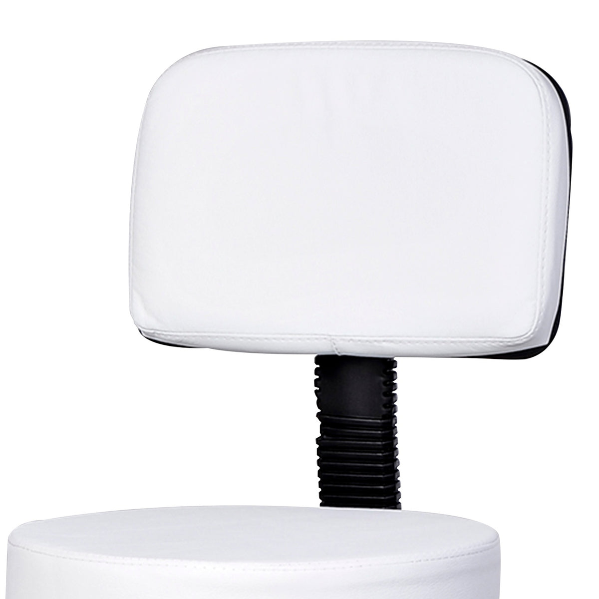 Work stool roll stool swivel stool height adjustable with backrest, office, white, Φ35 x H72-84 cm