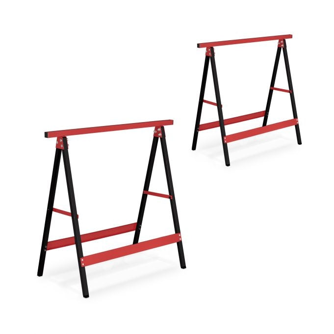 Work trestle set of 2 red/black