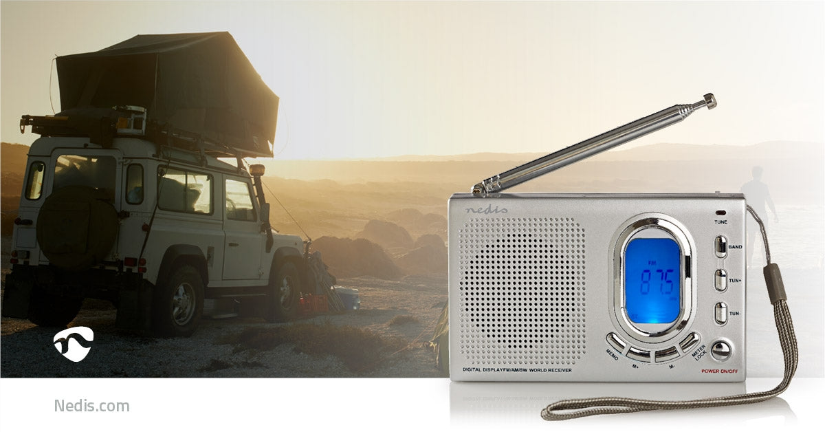 World Radio | Portable design | AM / FM / SW | Battery operated / Power adapter | Digital | 1.5 W| Headphone jack | Alarm clock | Sleep timer | Gray