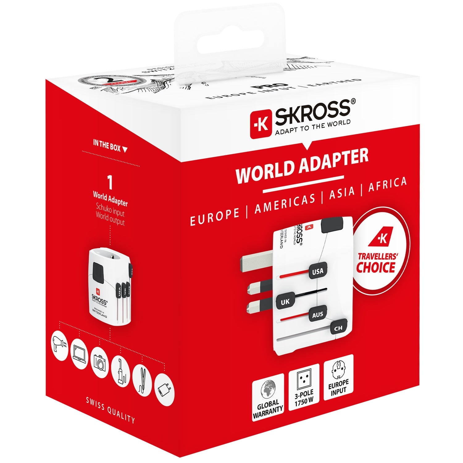 World travel adapter PRO Grounded