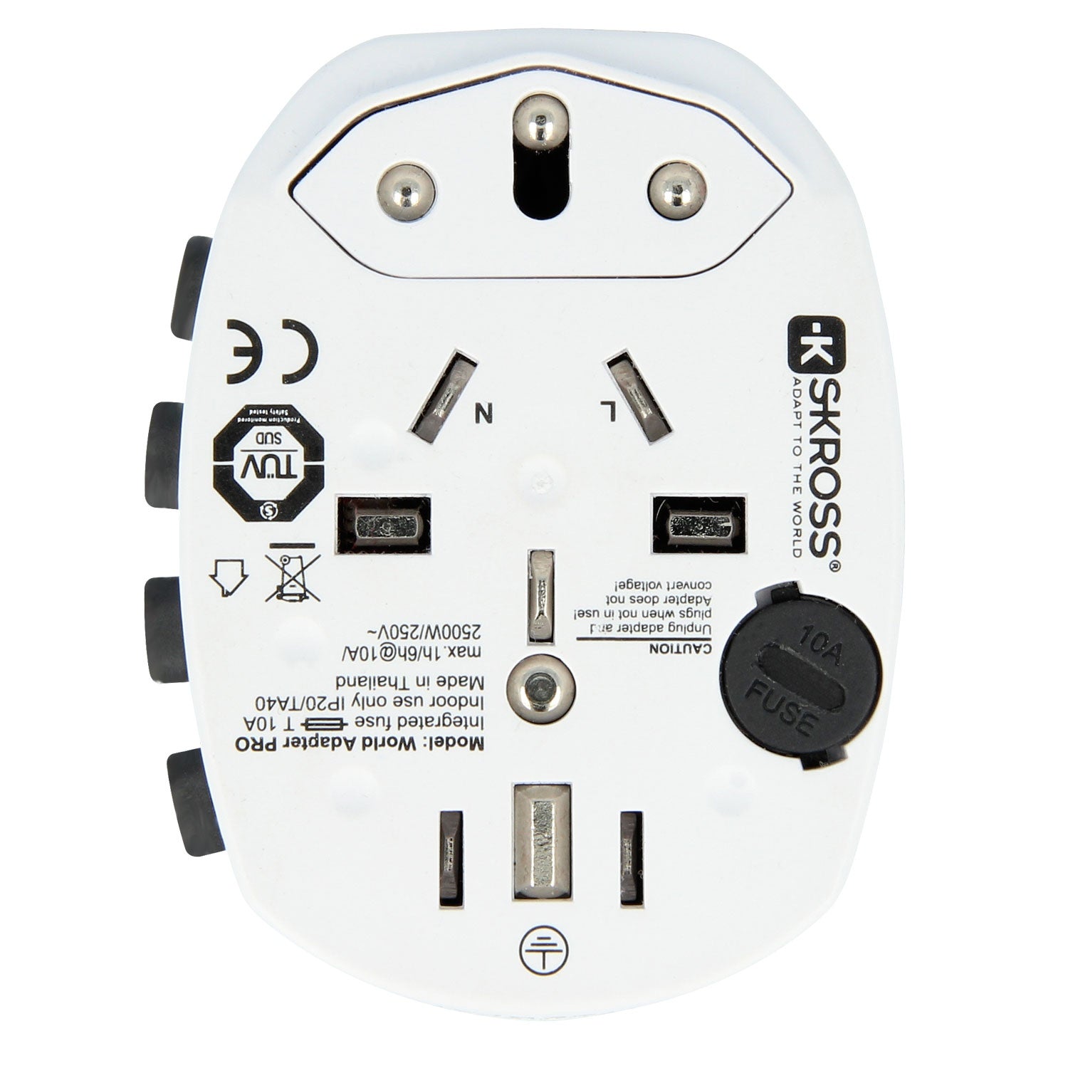 World travel adapter PRO Grounded