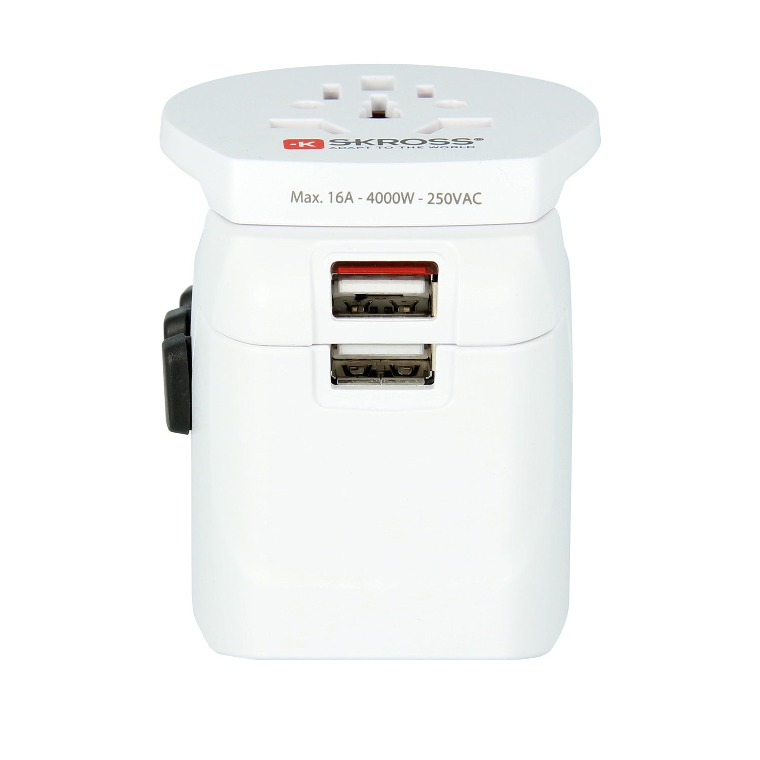 World travel adapter PRO Light World 2xUSB-A 15W Grounded