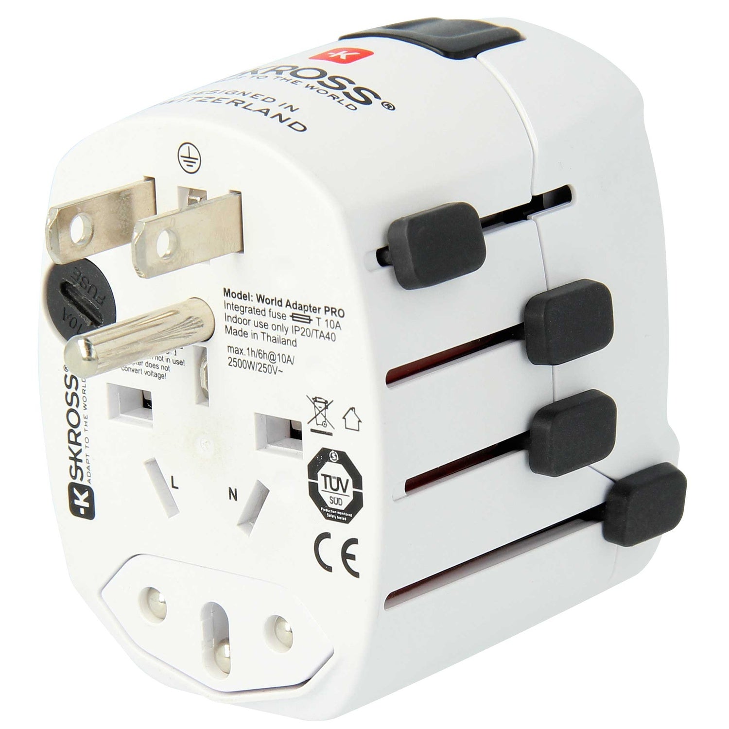 World travel adapter PRO World Grounded