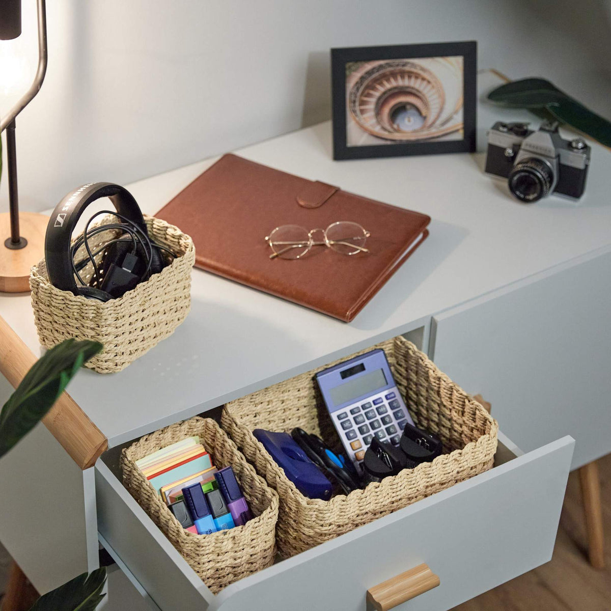 Woven storage basket, set of 3