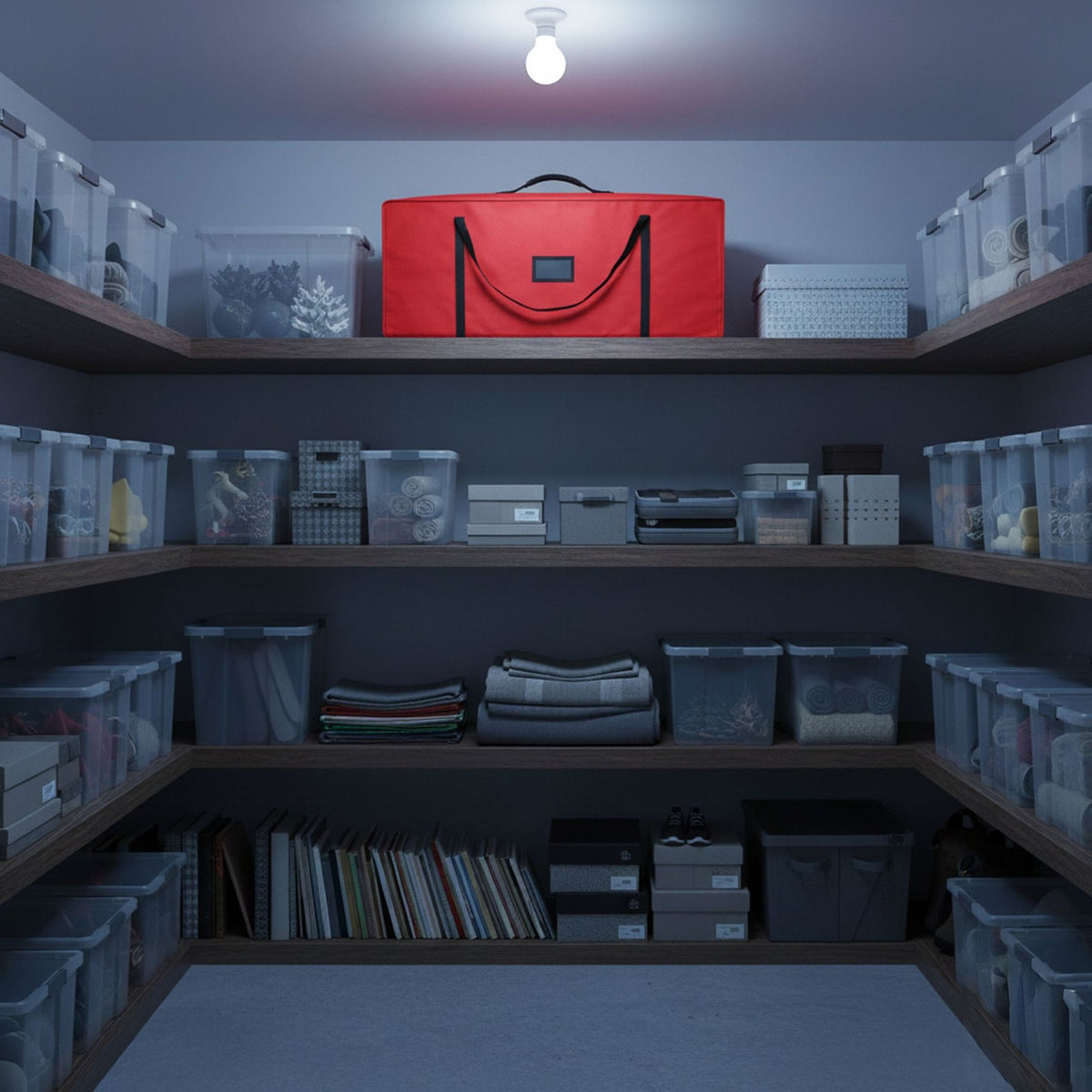 Wrapping Paper Storage Bag with Mesh Pockets