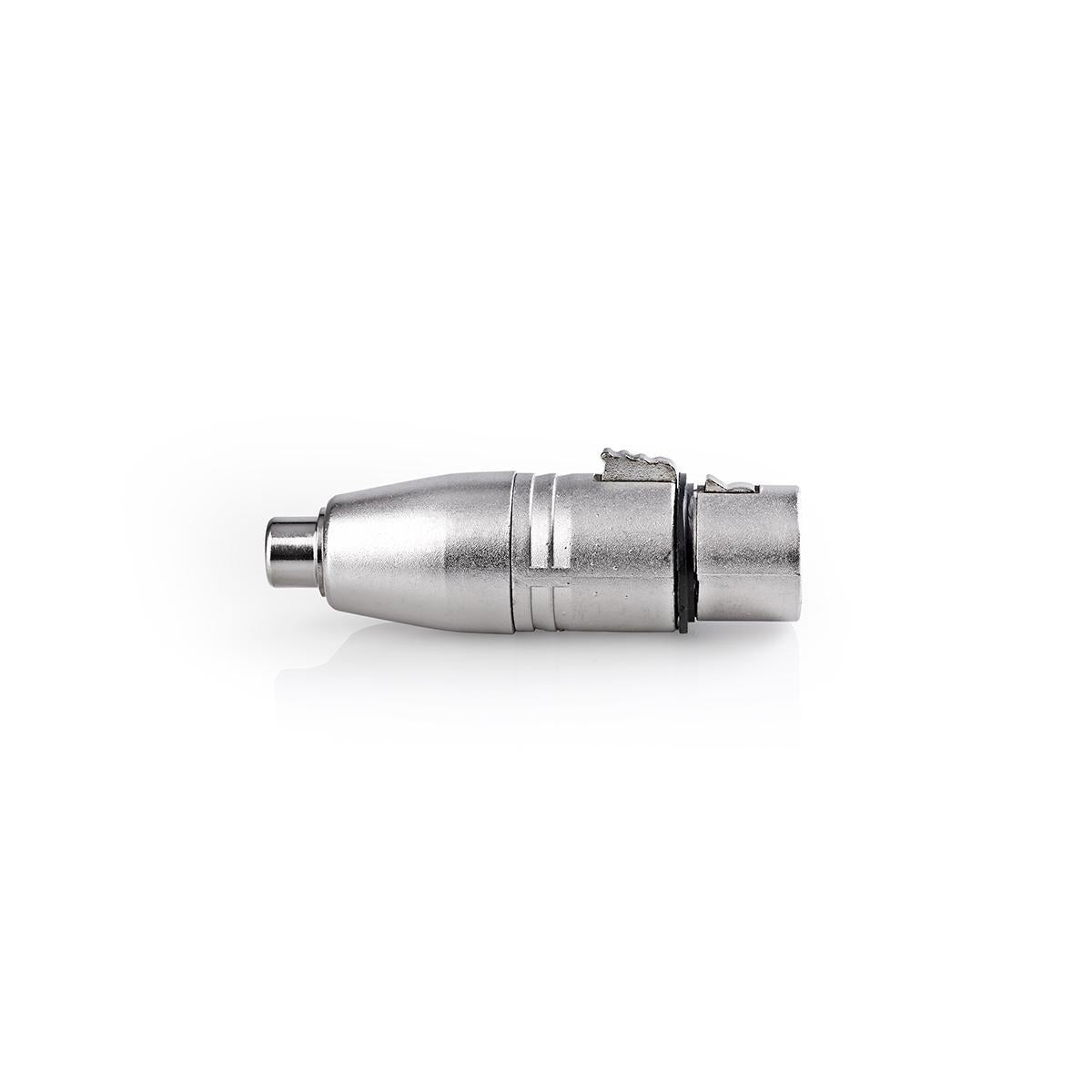 XLR Adapter | XLR 3-pin female | RCA Female | Nickel Plated | Straight | Metal | Silver | 10 pieces. | Plastic bag
