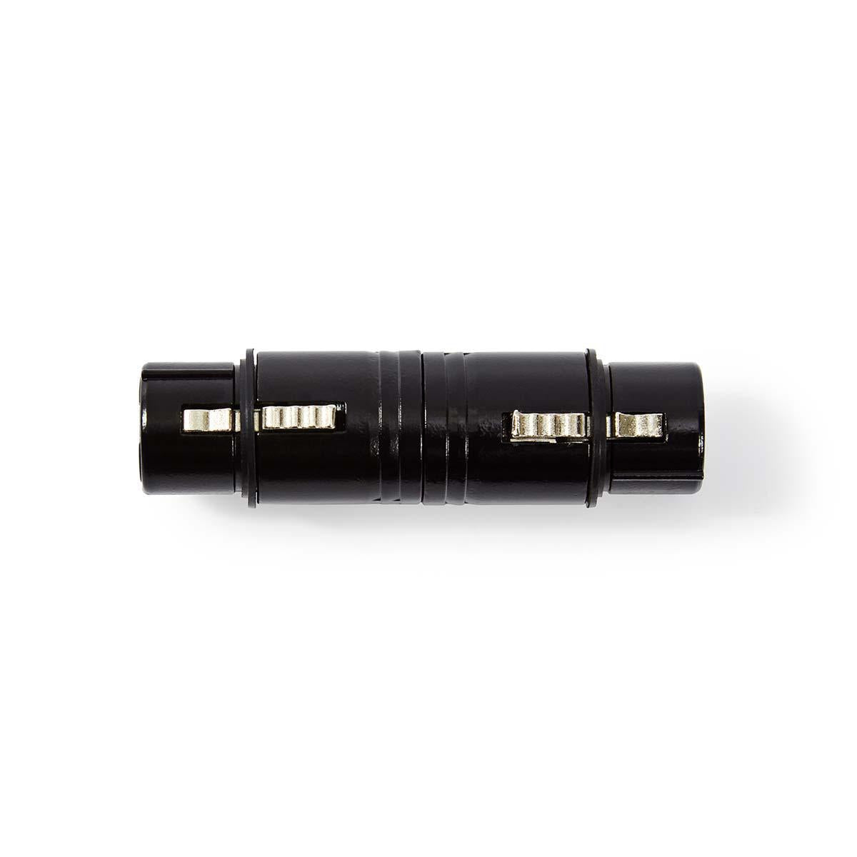 XLR Adapter | XLR 3-pin female | XLR 3-pin female | Nickel Plated | Straight | Metal | Black | 1 pc. | Plastic bag