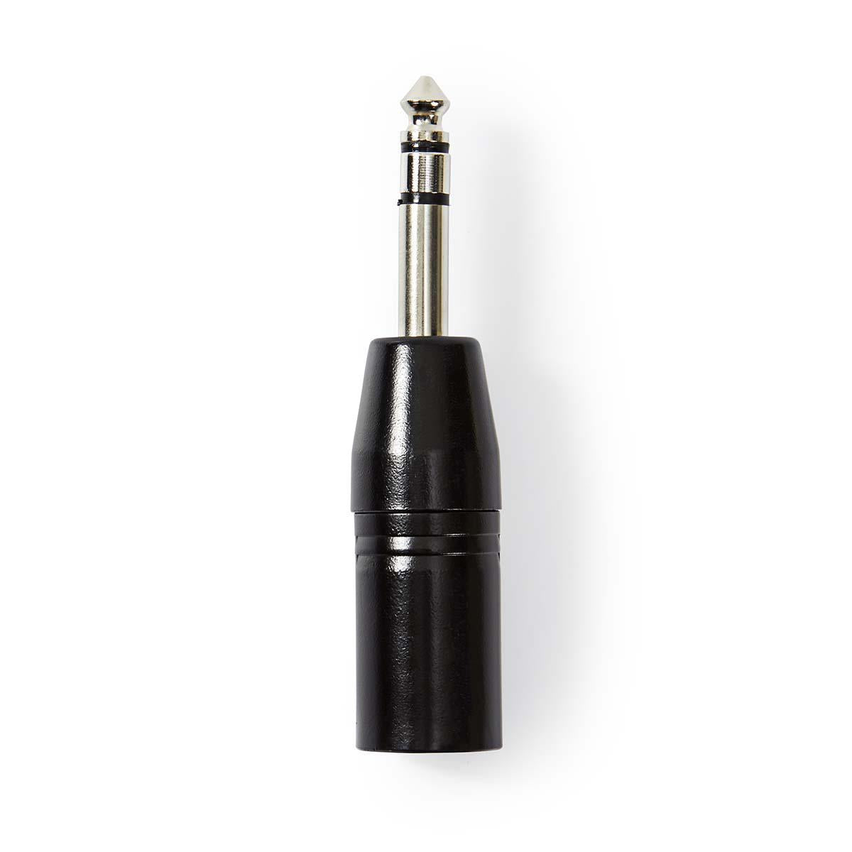 XLR Adapter | XLR 3-pin male | 6.35 mm Male | Nickel Plated | Straight | Metal | Black | 1 pc. | Plastic bag