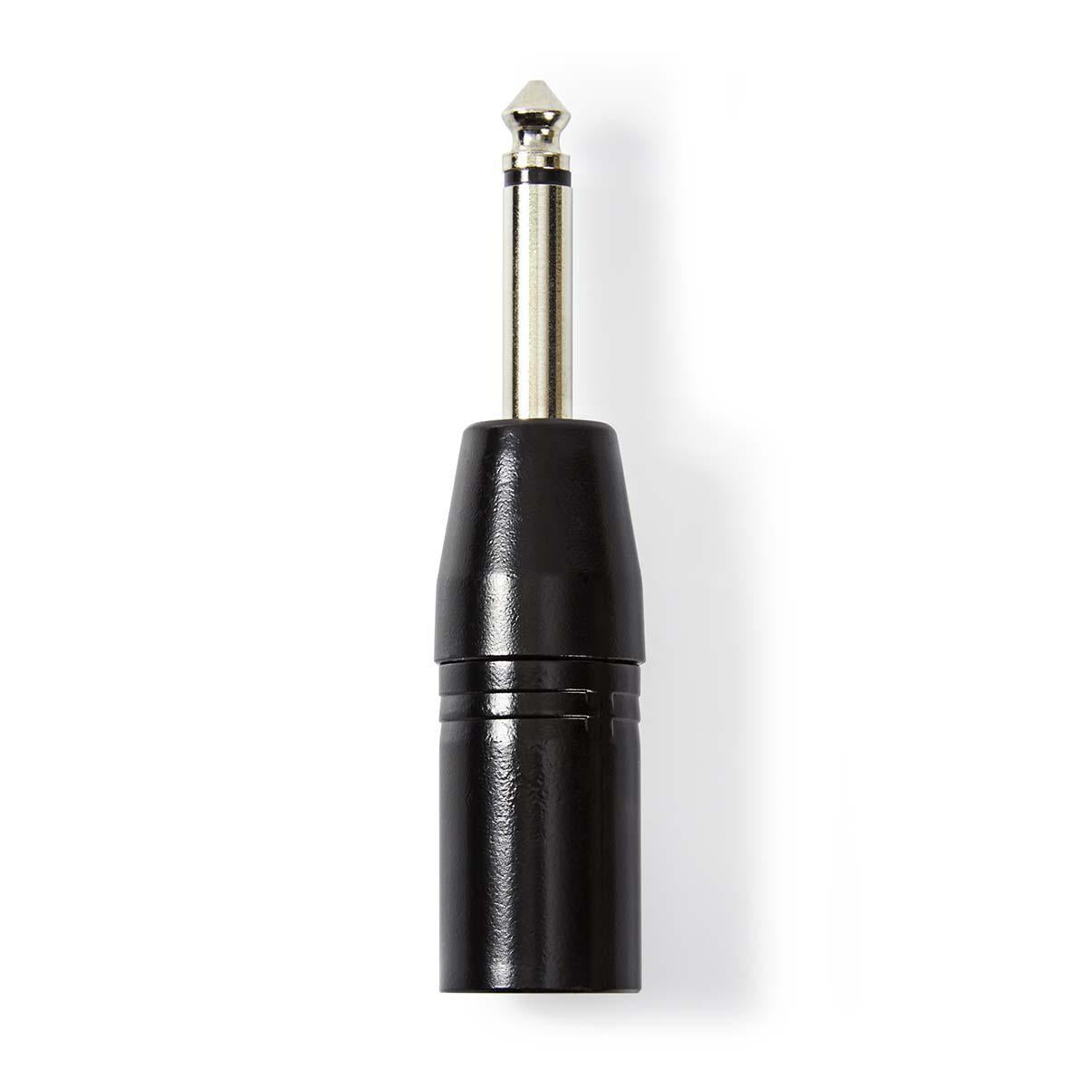 XLR Adapter | XLR 3-pin male | 6.35 mm Male | Nickel Plated | Straight | Metal | Black | 1 pc. | Plastic bag