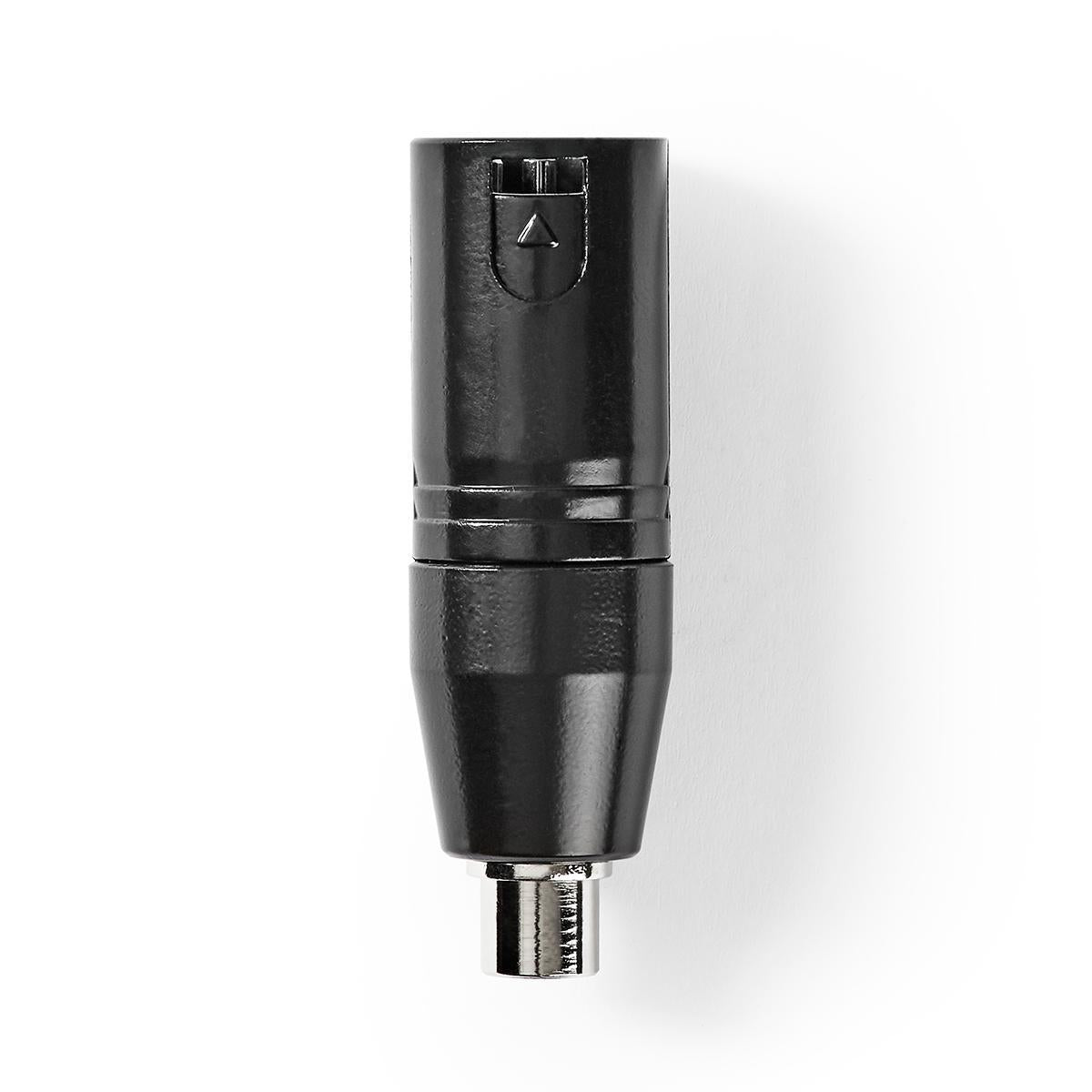 XLR Adapter | XLR 3-pin male | RCA Female | Nickel Plated | Straight | Metal | Black | 1 pc. | Plastic bag