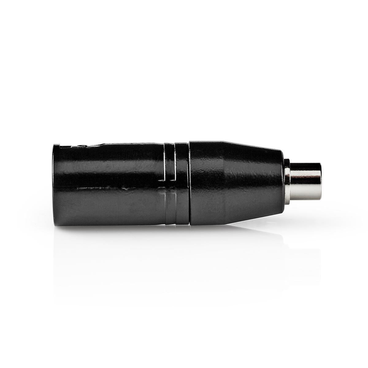 XLR Adapter | XLR 3-pin male | RCA Female | Nickel Plated | Straight | Metal | Black | 1 pc. | Plastic bag