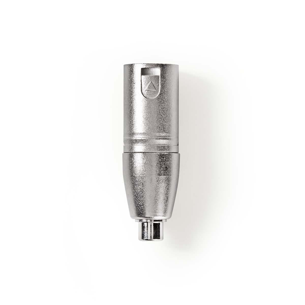 XLR Adapter | XLR 3-pin male | RCA Female | Nickel Plated | Straight | Metal | Silver | 10 pieces. | Envelope