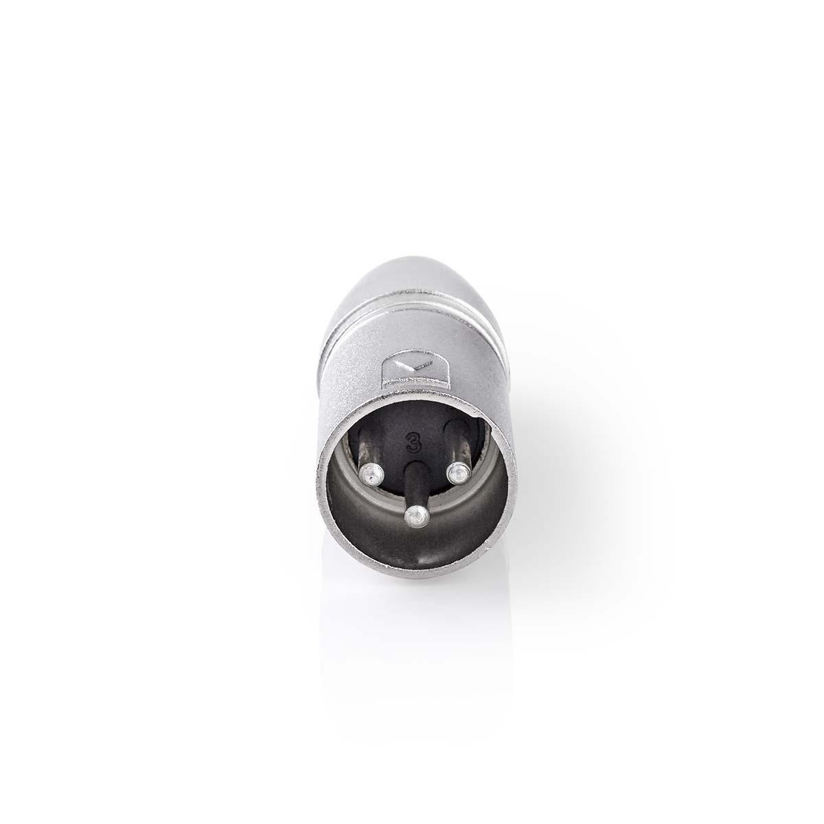 XLR Adapter | XLR 3-pin male | RCA Female | Nickel Plated | Straight | Metal | Silver | 10 pieces. | Envelope