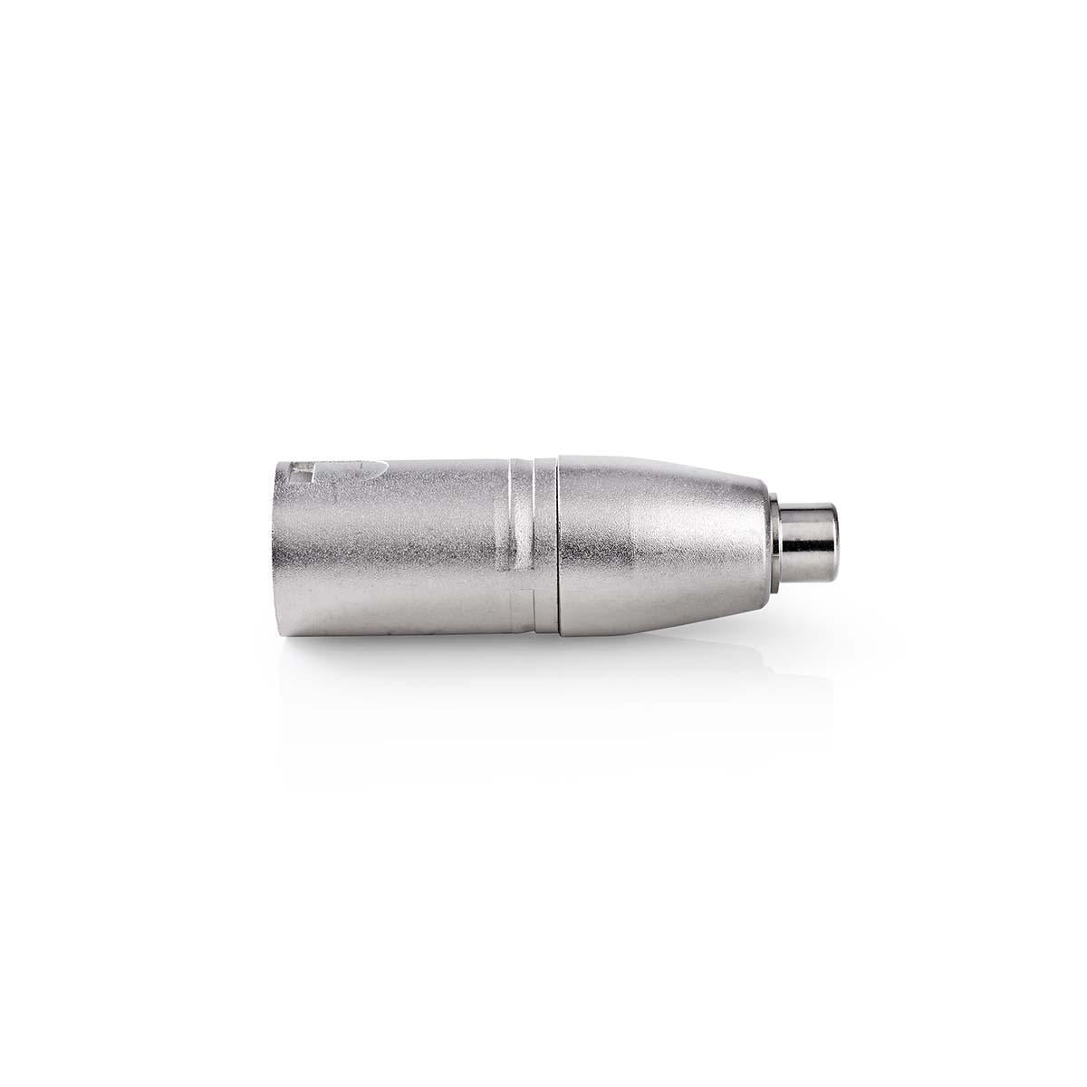 XLR Adapter | XLR 3-pin male | RCA Female | Nickel Plated | Straight | Metal | Silver | 10 pieces. | Envelope