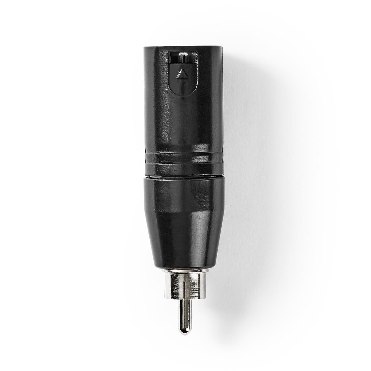 XLR Adapter | XLR 3-pin male | RCA Male | Nickel Plated | Straight | Metal | Black | 1 pc. | Plastic bag