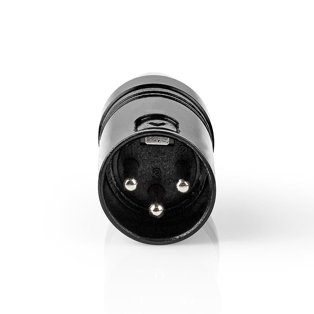 XLR Adapter | XLR 3-pin male | RCA Male | Nickel Plated | Straight | Metal | Black | 1 pc. | Plastic bag