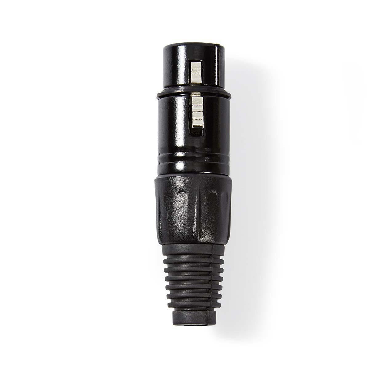 XLR connector | Straight | Female | Nickel Plated | Soldering | Cable input diameter: 5.0 mm | Metal | Black | 1 pc. | Plastic bag