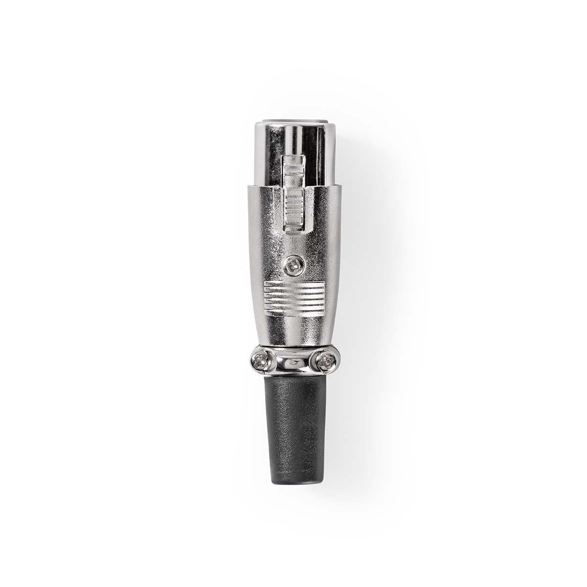 XLR connector | Straight | Female | Nickel Plated | Soldering | Cable input diameter: 7.0 mm | Metal | Silver | 25 pcs. | Envelope