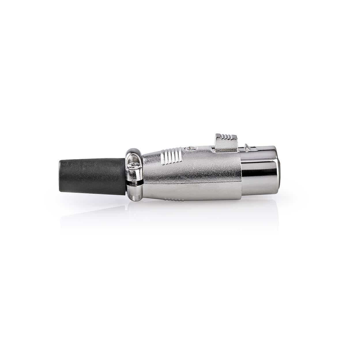 XLR connector | Straight | Female | Nickel Plated | Soldering | Cable input diameter: 7.0 mm | Metal | Silver | 25 pcs. | Envelope