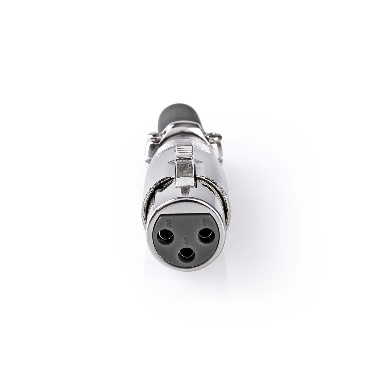 XLR connector | Straight | Female | Nickel Plated | Soldering | Cable input diameter: 7.0 mm | Metal | Silver | 25 pcs. | Envelope