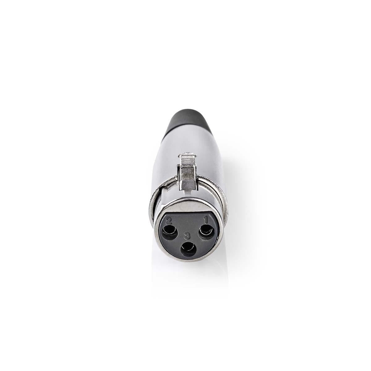 XLR connector | Straight | Female | Nickel Plated | Soldering | Cable input diameter: 7.0 mm | Metal | Silver | 25 pcs. | Plastic bag