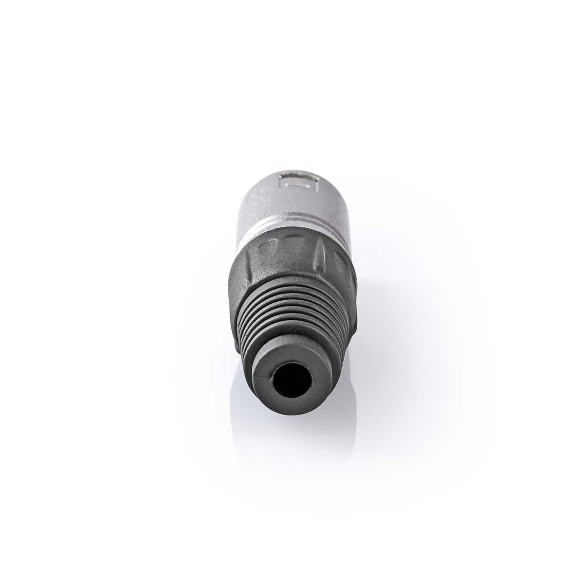 XLR connector | Straight | Male | Nickel Plated | Protective cover | Cable input diameter: 7.0 mm | Metal | Silver | 10 pieces. | Plastic bag