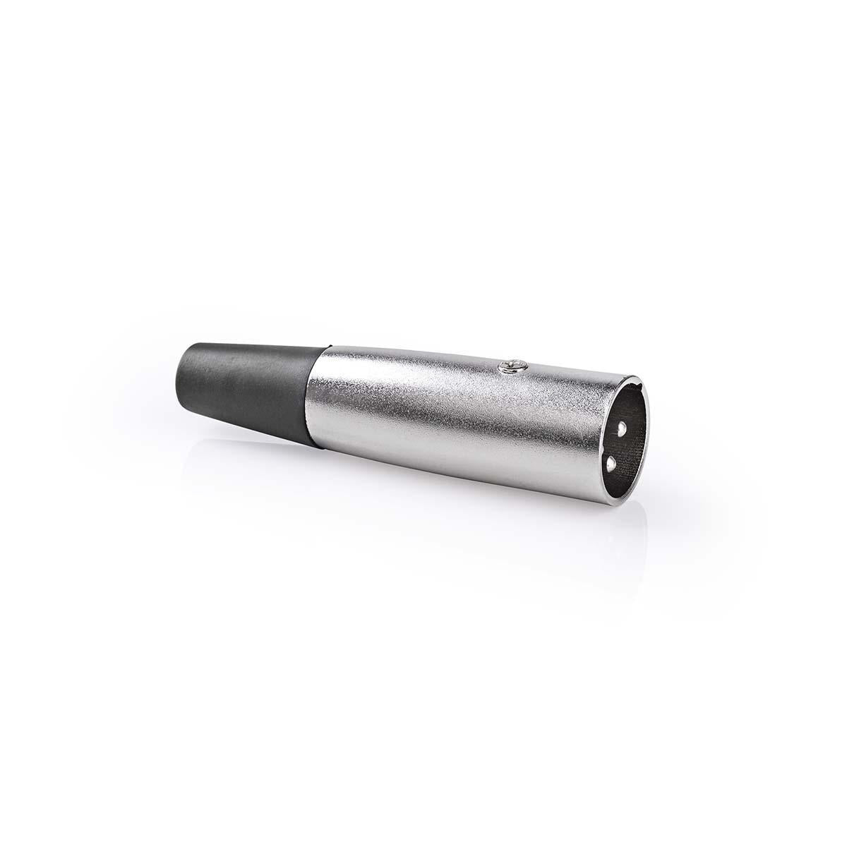 XLR connector | Straight | Male | Nickel Plated | Soldering | Cable input diameter: 7.0 mm | Metal | Silver | 25 pcs. | Plastic bag
