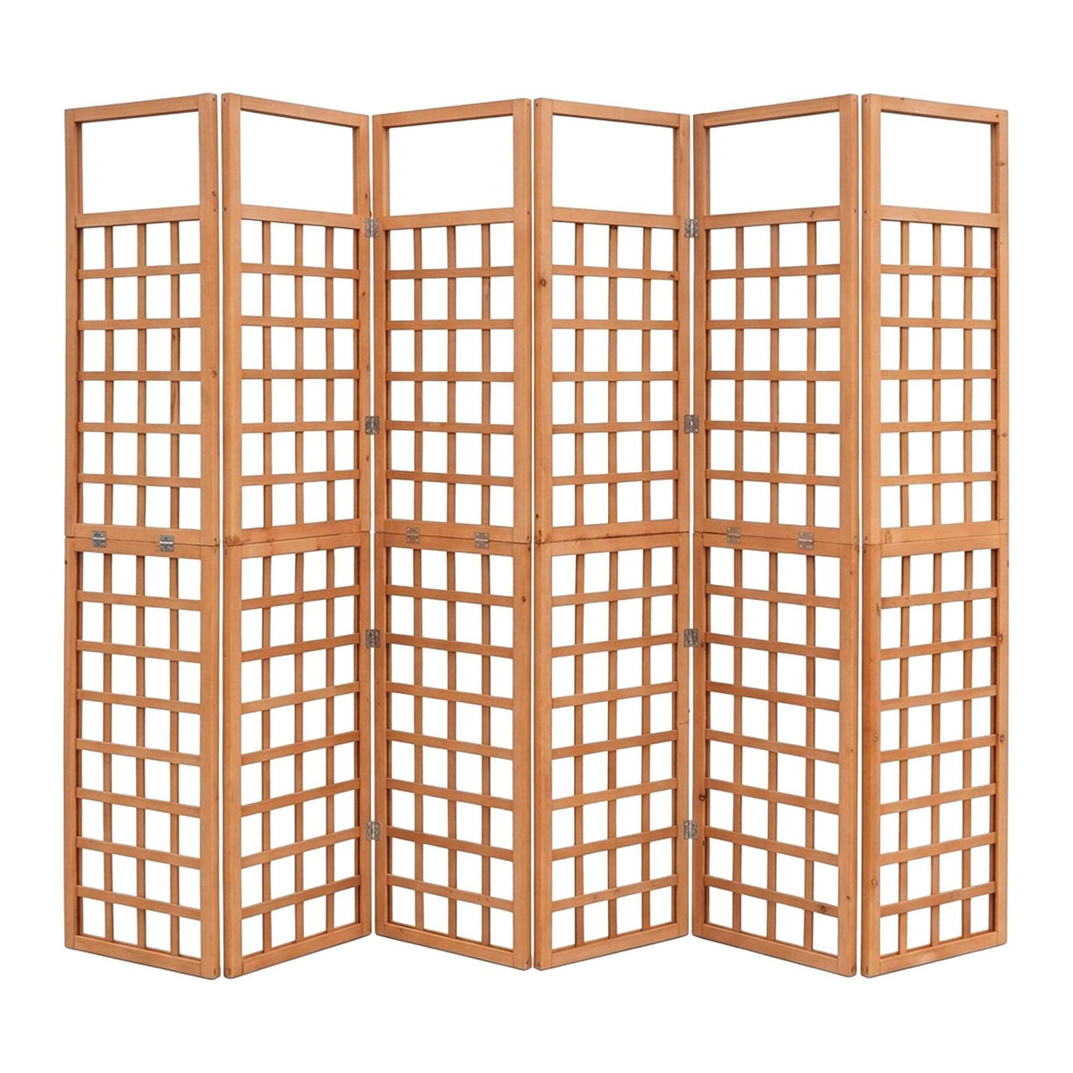 XL Wooden Trellis Screen, Light Brown, 6 Panels