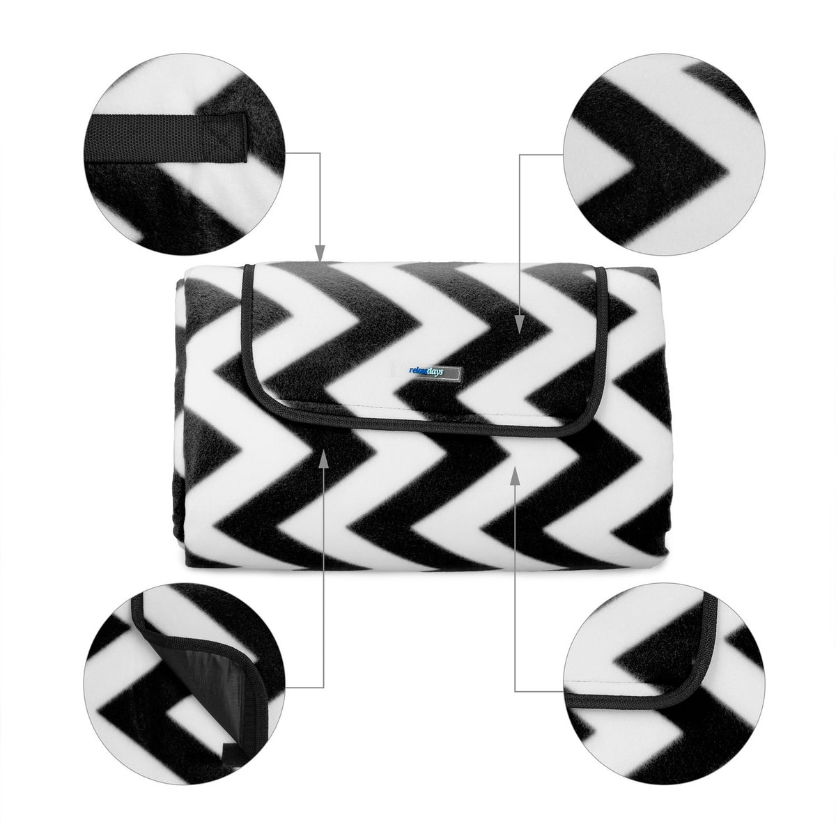 XXL picnic blanket with zigzag pattern