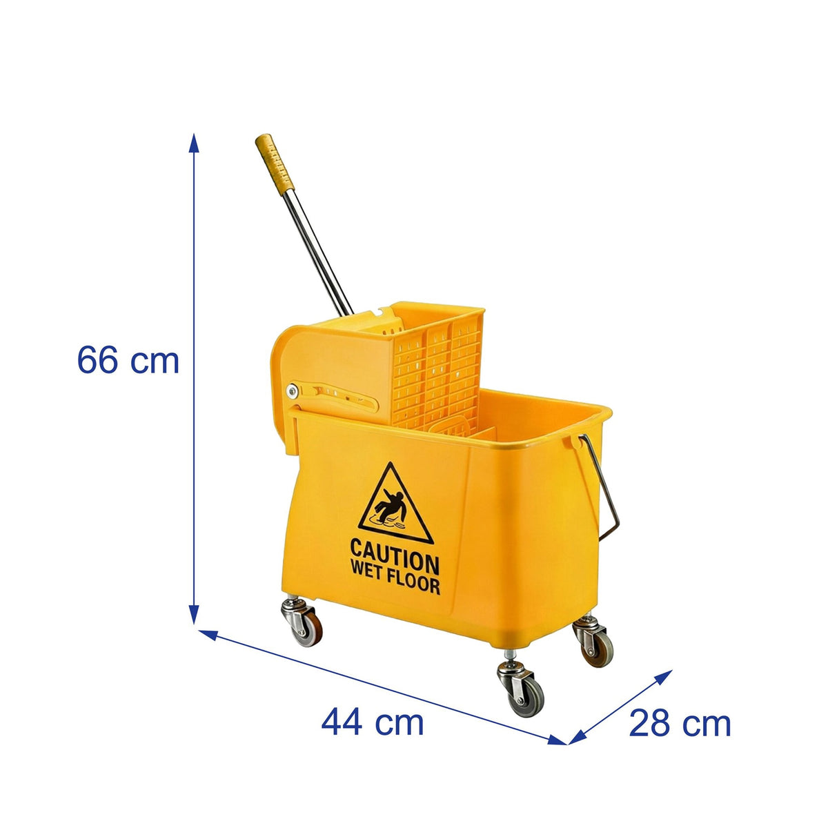 Yellow Mop Trolley with Press, 22L Capacity