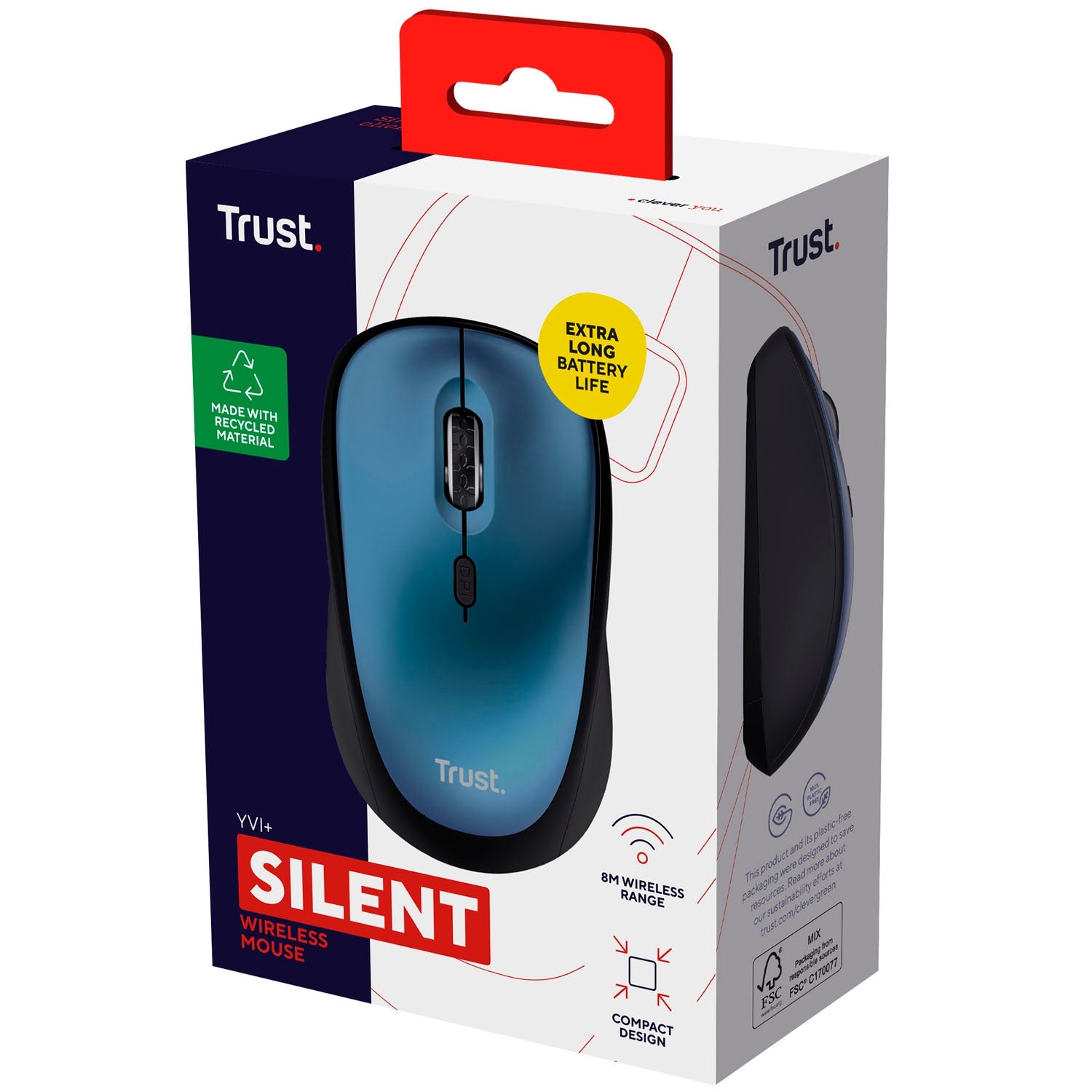 Yvi+ Wireless mouse Eco-design Blue