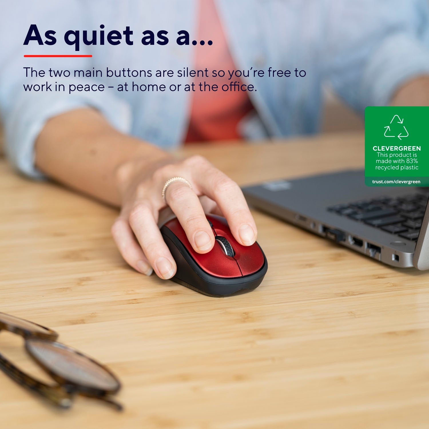 Yvi+ Wireless mouse Eco-design Red