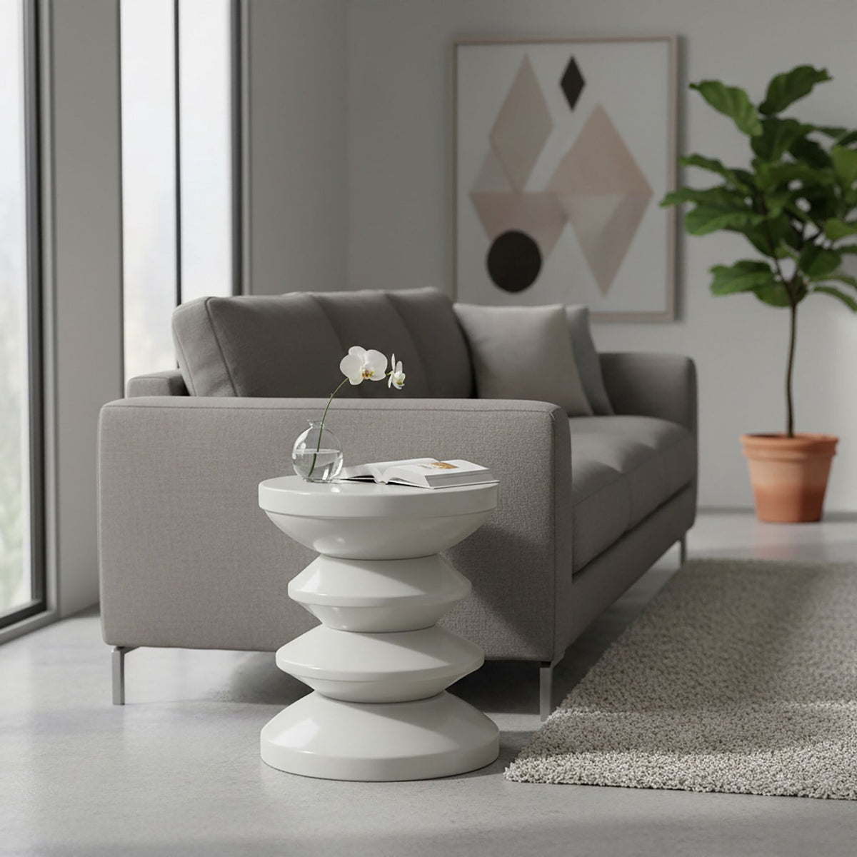 Zigzag Side Table & Stool – Space Age Design, Versatile Use