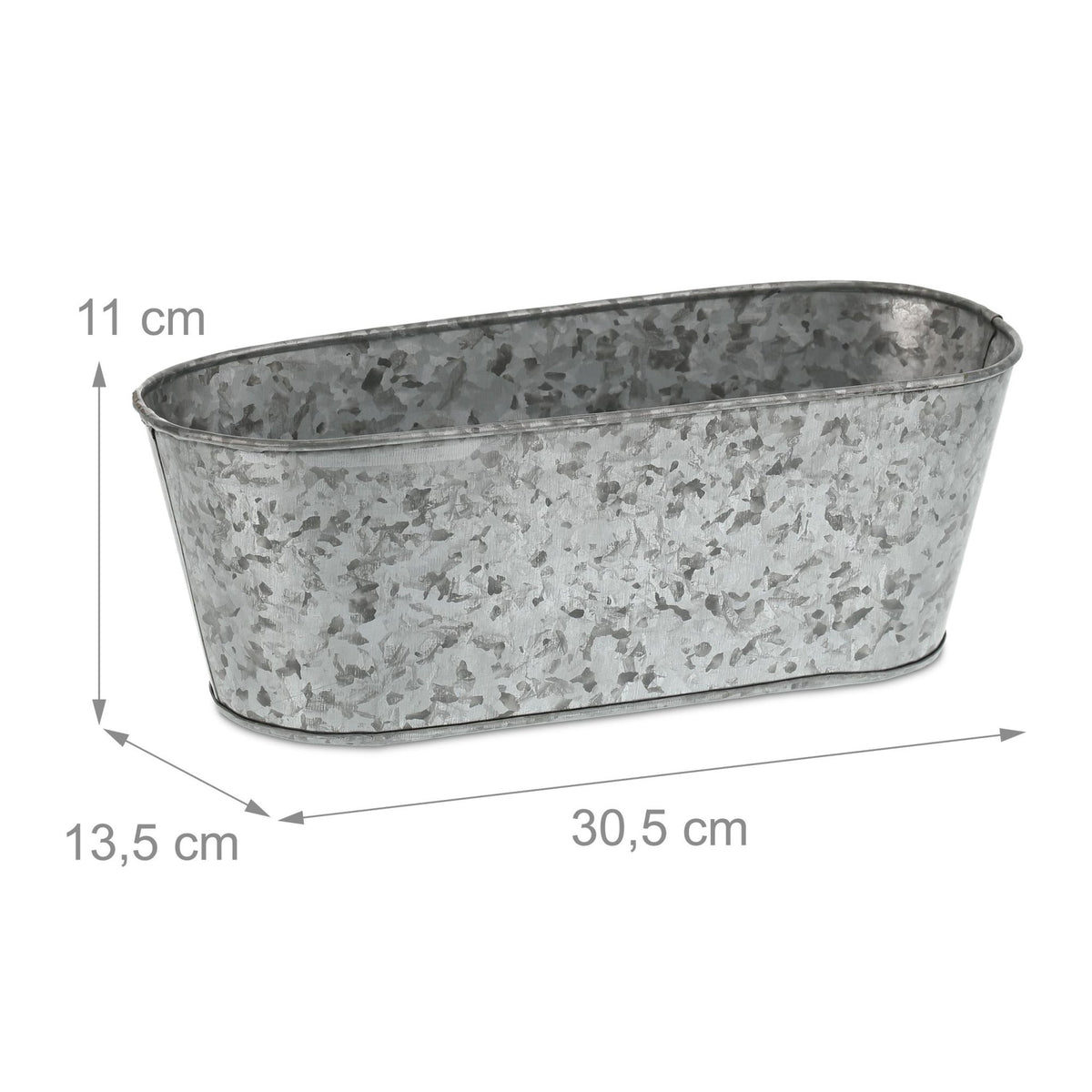 Zinc tub oval set of 6