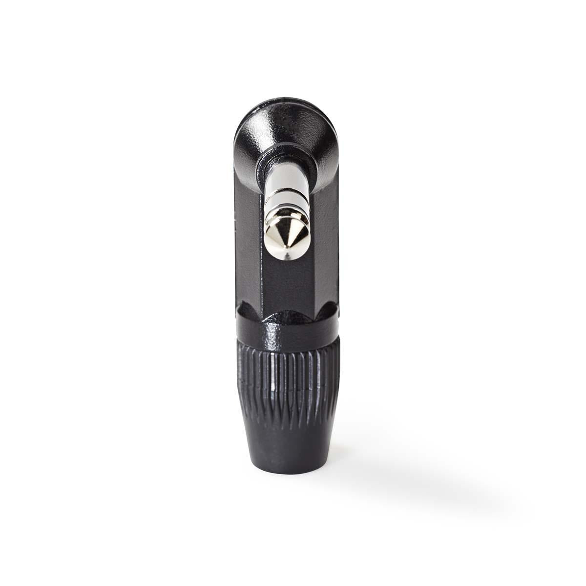audio connector | Angled | Male | Nickel Plated | Solder | Cable input diameter: 8.0 mm | Aluminum | Black | Plastic bag | 1 pc.