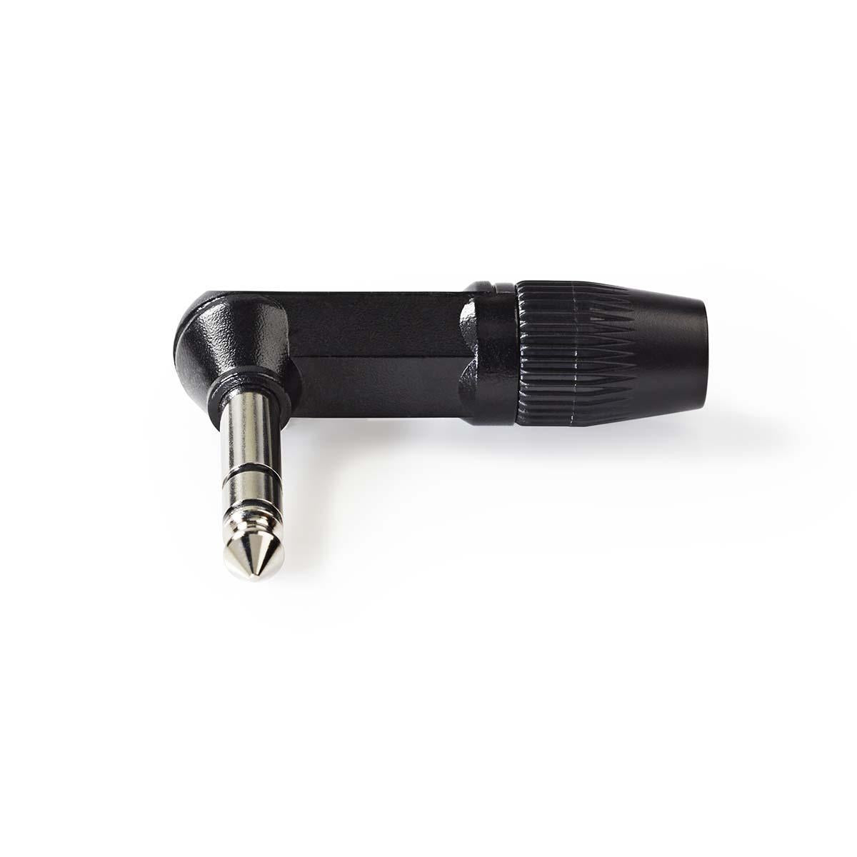 audio connector | Angled | Male | Nickel Plated | Solder | Cable input diameter: 8.0 mm | Aluminum | Black | Plastic bag | 1 pc.
