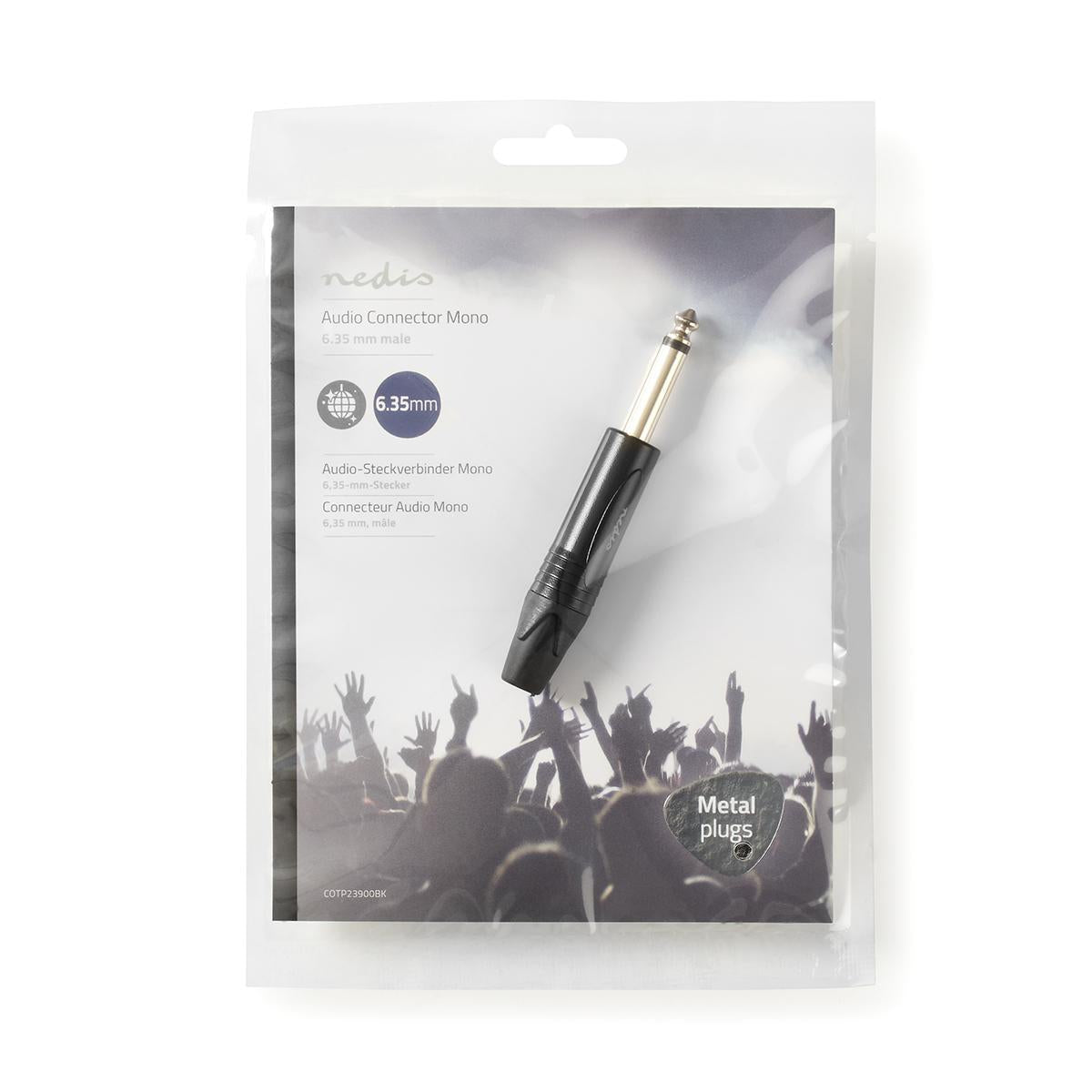 audio connector | Straight | Male | Nickel Plated | Solder | Cable input diameter: 6.0 mm | Aluminum | Black | Plastic bag | 1 pc.