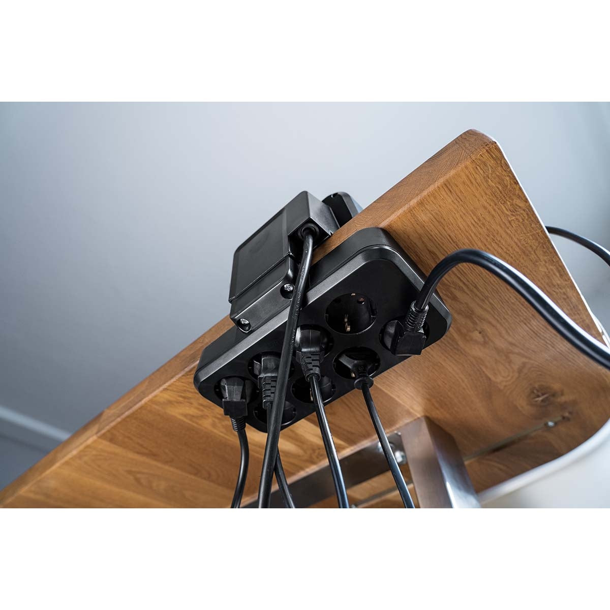 brennenstuhl®estilo Duplex power strip, 1x USB C, 1x USB A, 10x safety sockets, silver/black