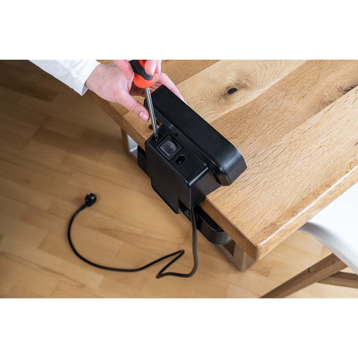 brennenstuhl®estilo Duplex power strip with surge protection, 1x USB C, 1x USB A, 9x sockets, silver/black