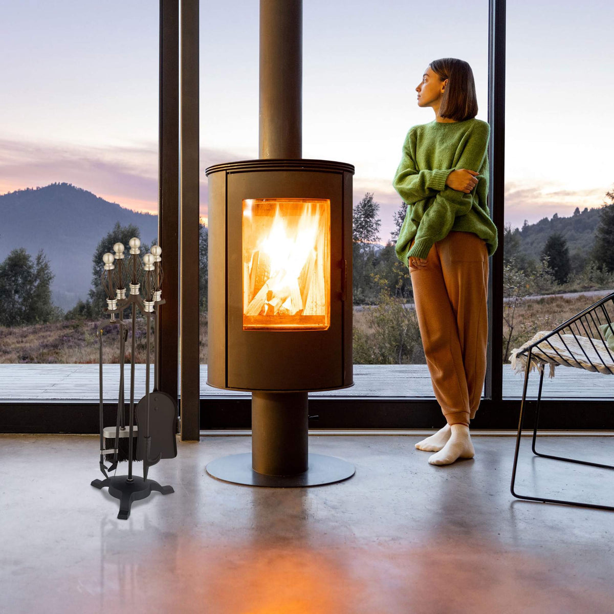 fireplace set in 5 parts