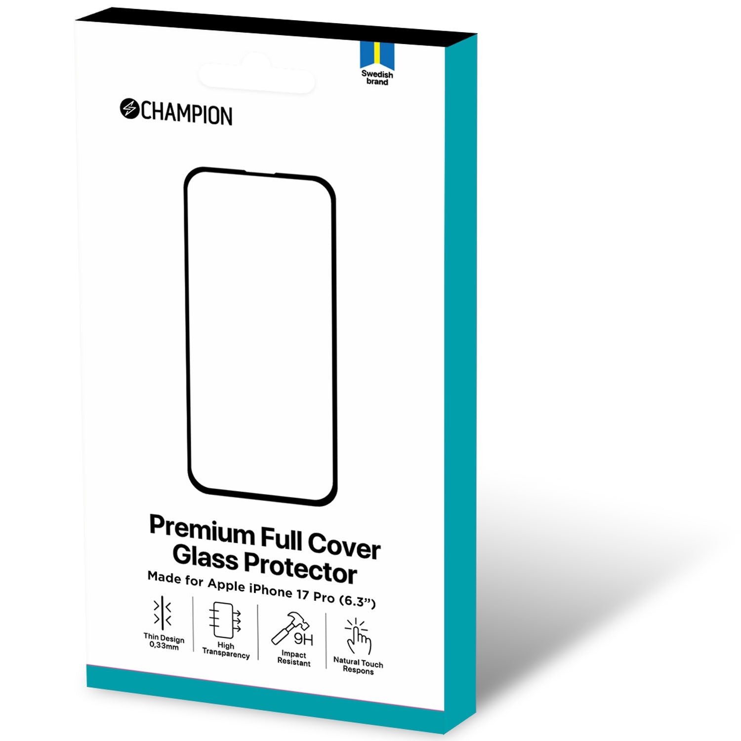 iPhone 17 Pro Tempered Glass Screen Protector, Black