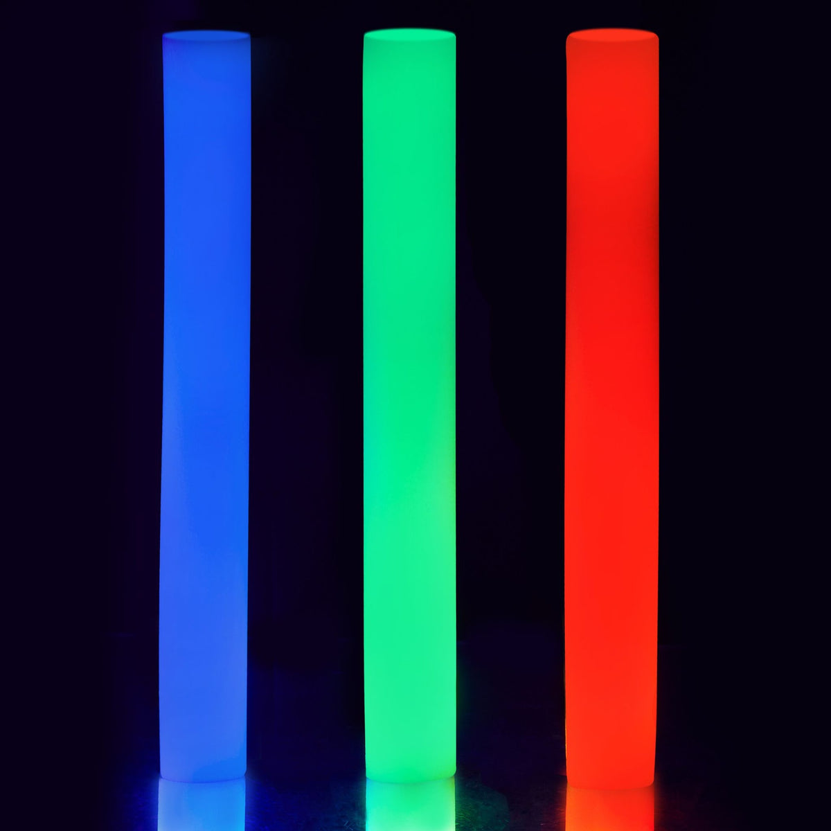 set of 10 LED light sticks in foam plastic