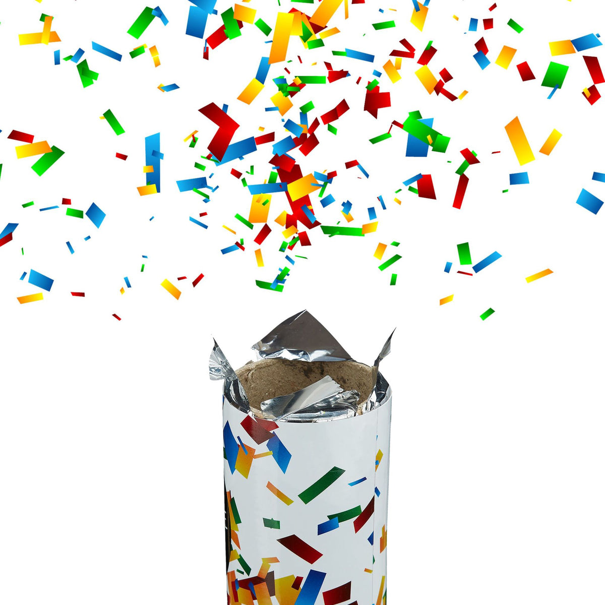set of 12 Party Poppers "Colour Rain" 40 cm
