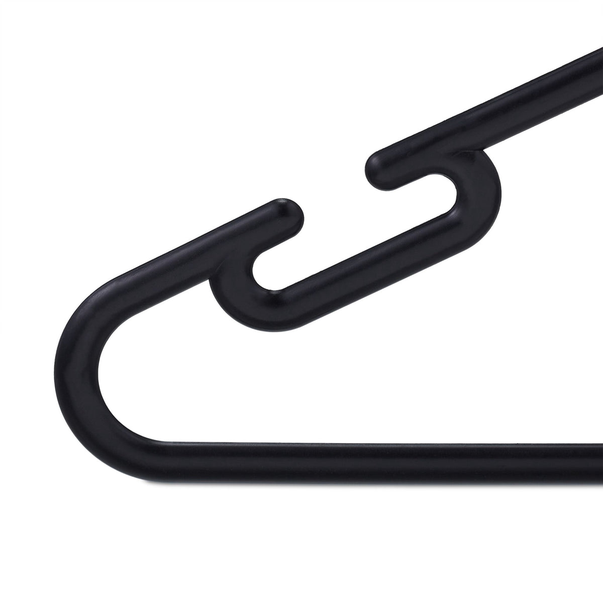 set of 24 coat hangers in black plastic