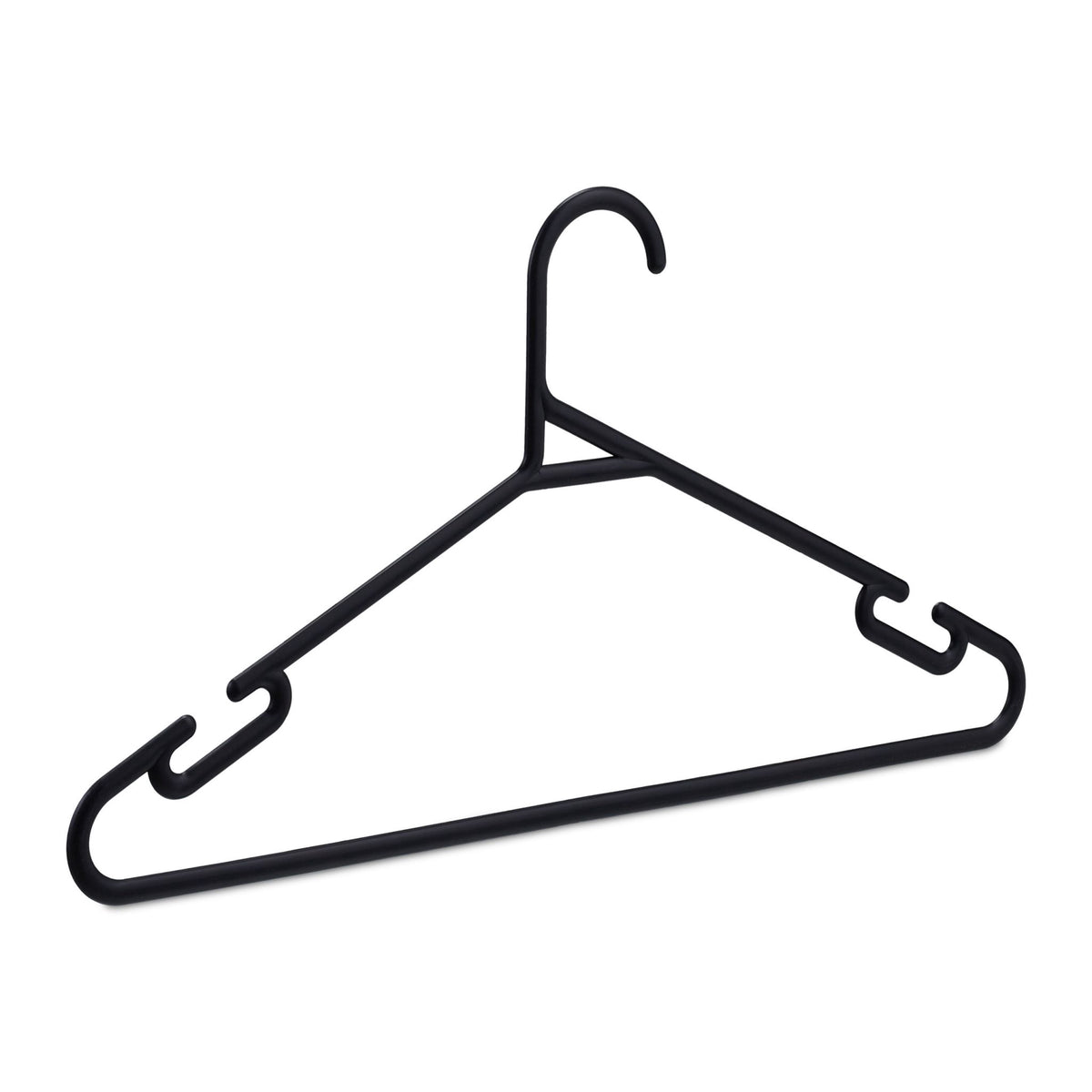 set of 24 coat hangers in black plastic