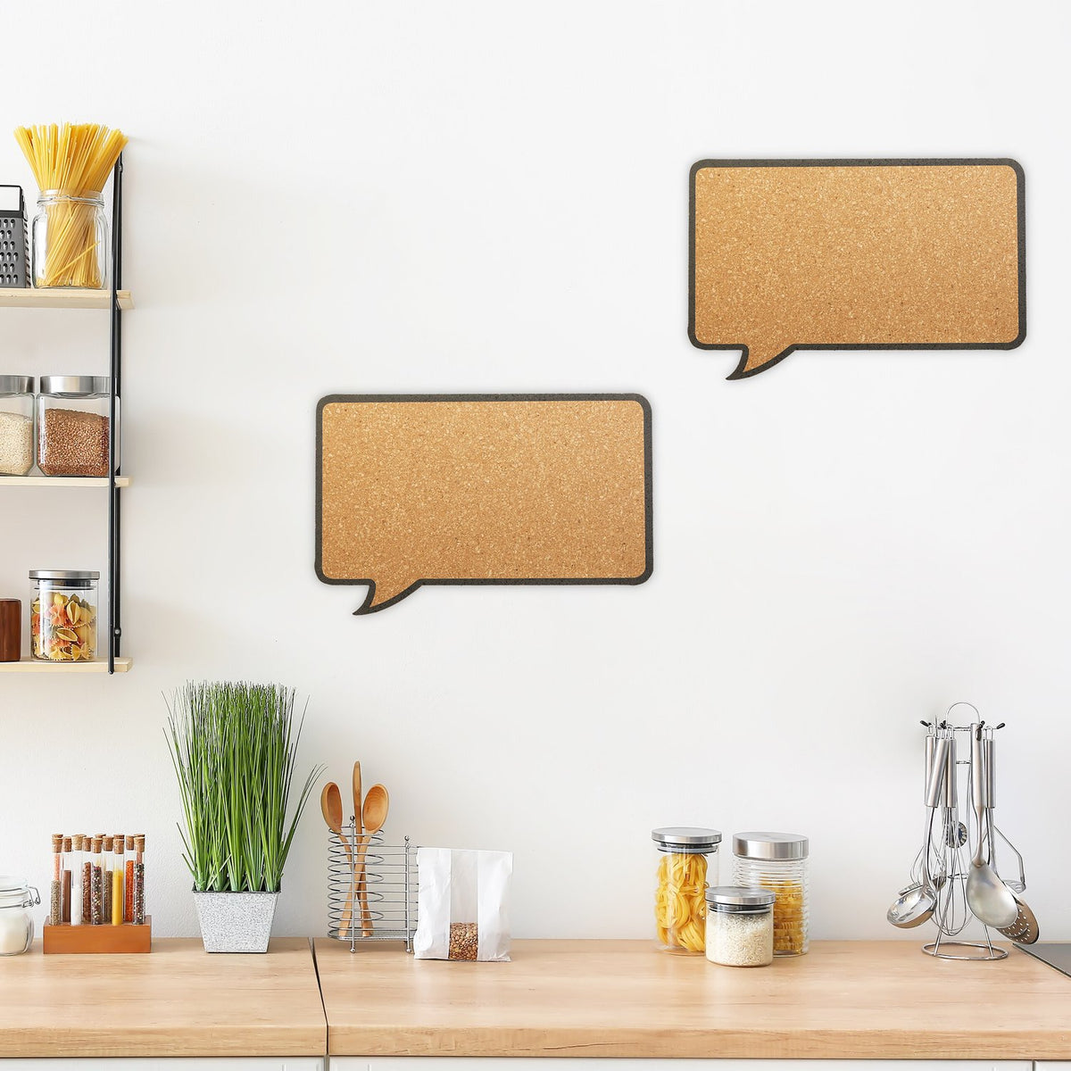 set of 2 cork boards speech bubble