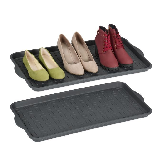 set of 2 drip trays for 3 pairs of shoes