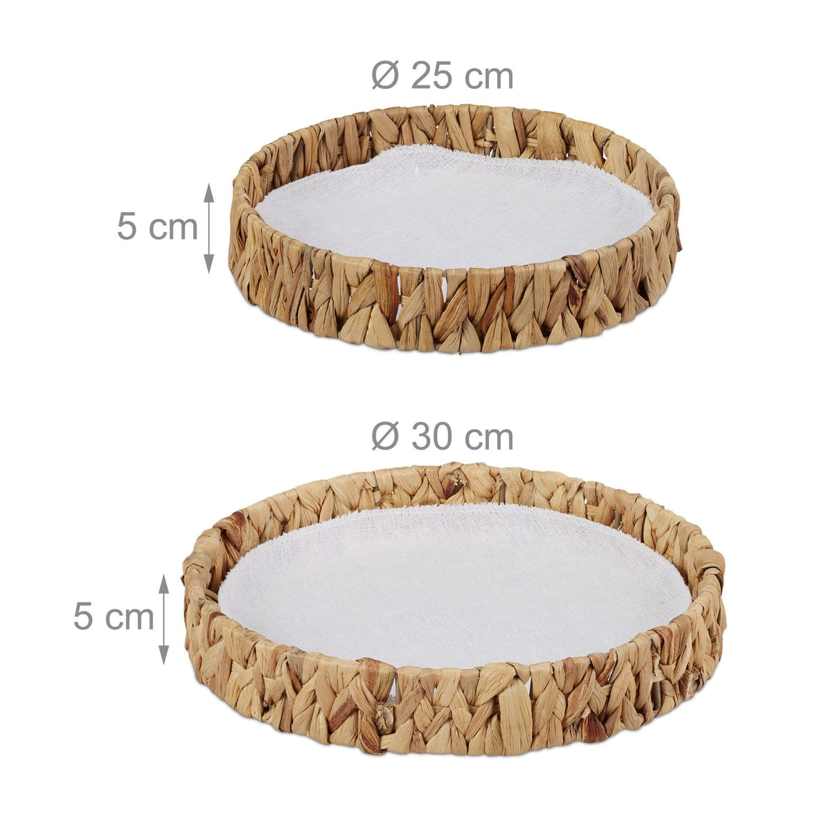 set of 2 fruit bowls made from water hyacinth