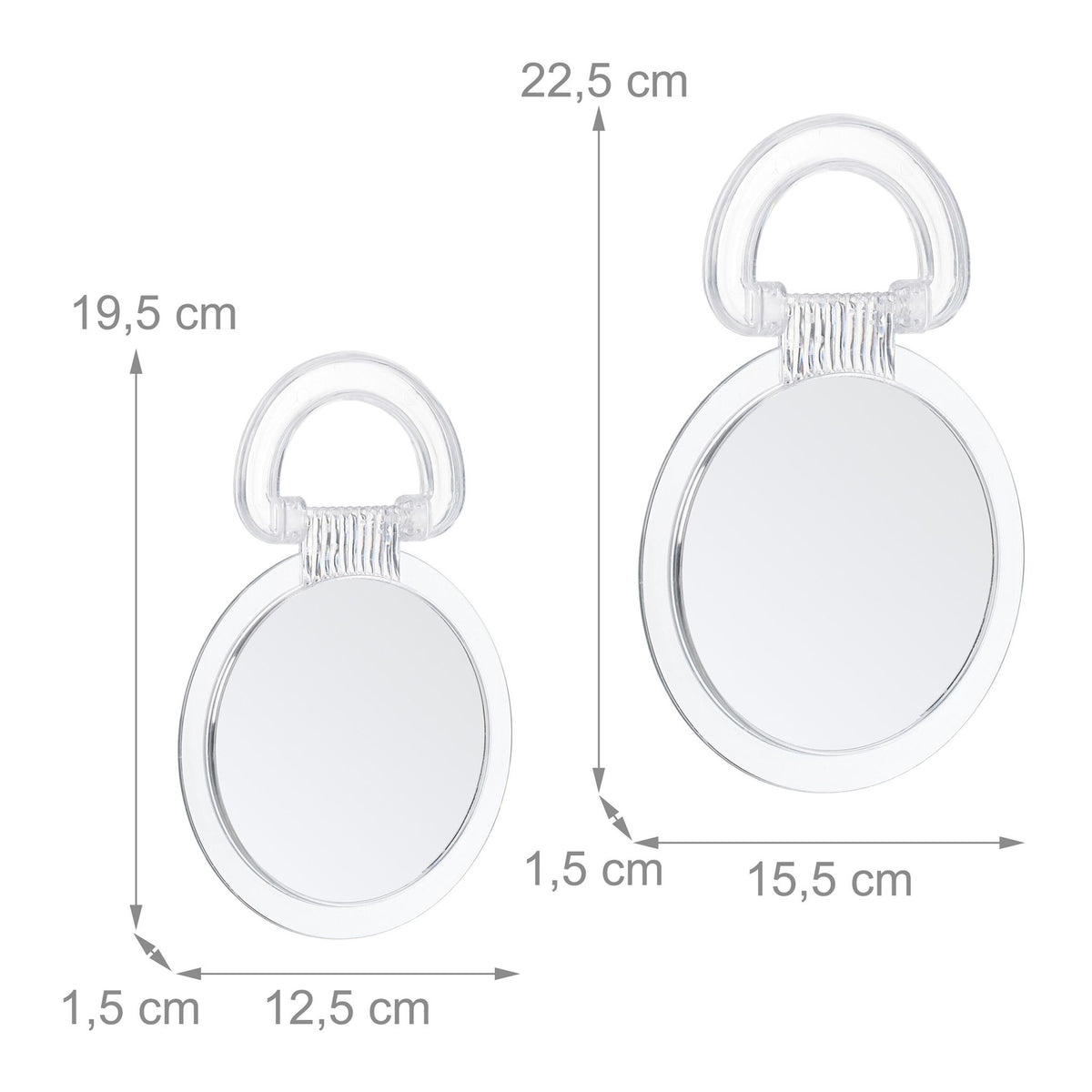 set of 2 mirrors with folding handle