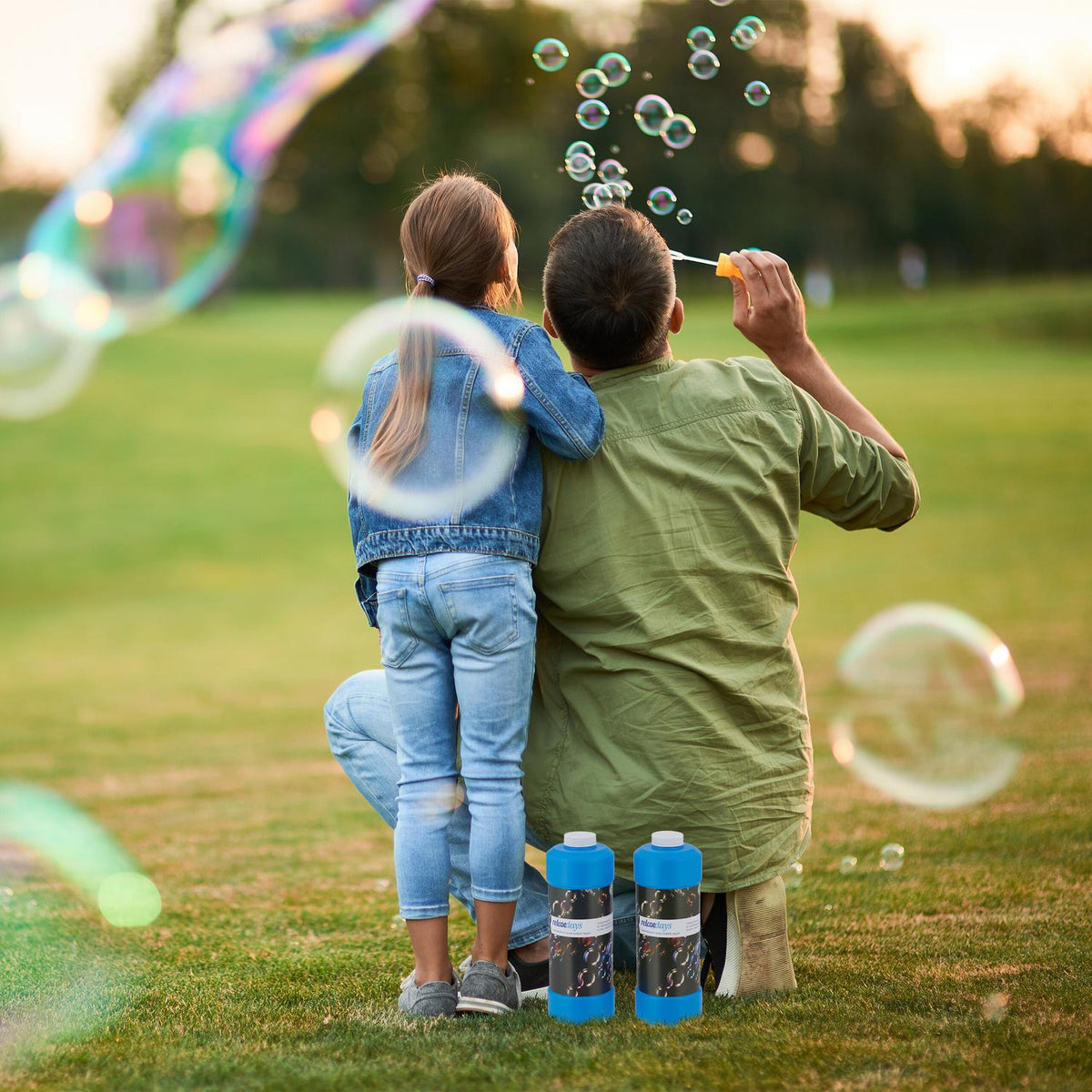 set of 2 refill bottles for soap bubbles 1 l